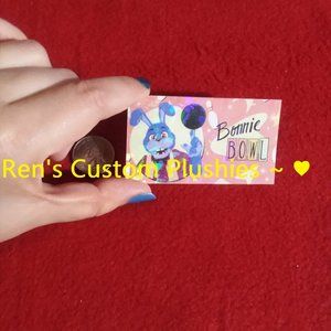 Custom Handmade Laminate Cosplay Fnaf Bonnie Bowl Game Pass Card  Holographic !